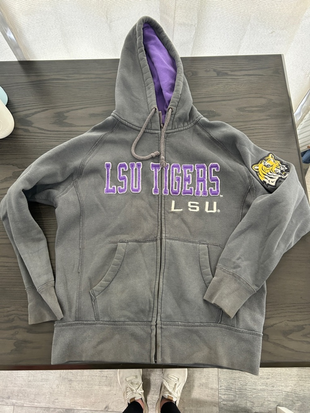 LSU Tigers Men's Gray & Purple Zip Hoodie Jacket